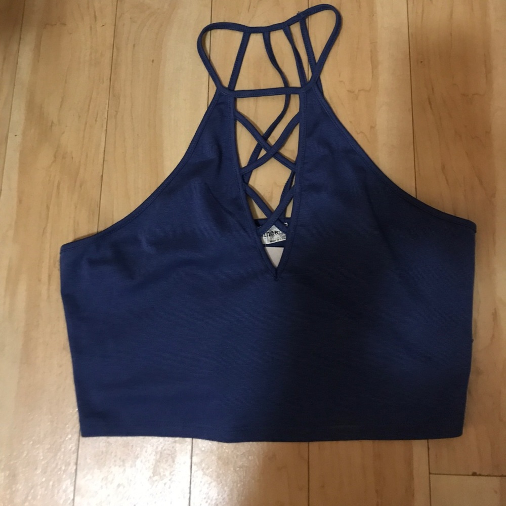 Blue crop top